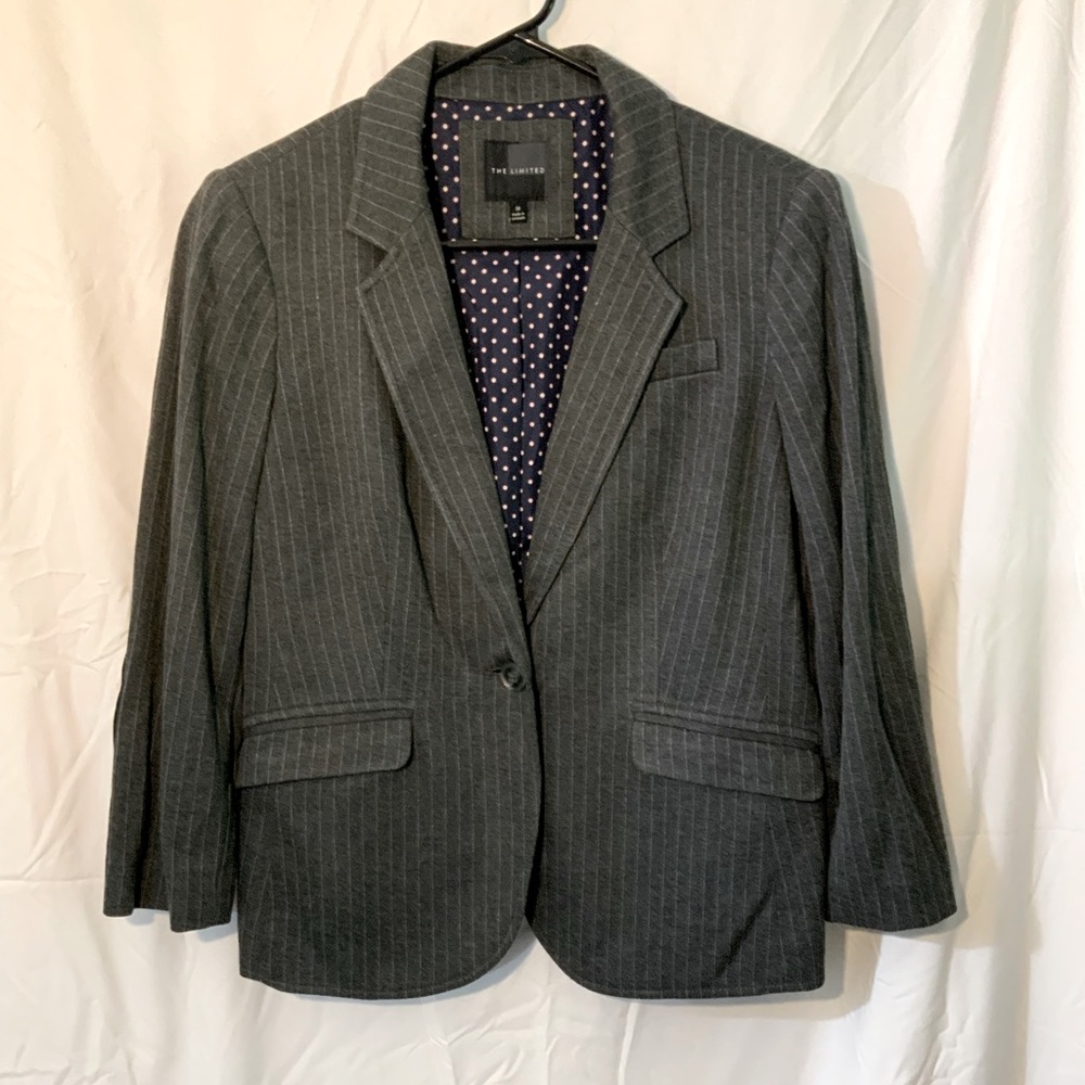 Grey pinstripe blazer, The Limited, size M